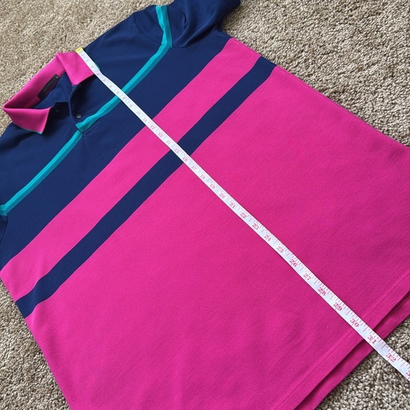 Greyson Shawnee Colorblock Pink Blue Golf Polo Short Sleeve Shirt - Picture 8 of 8